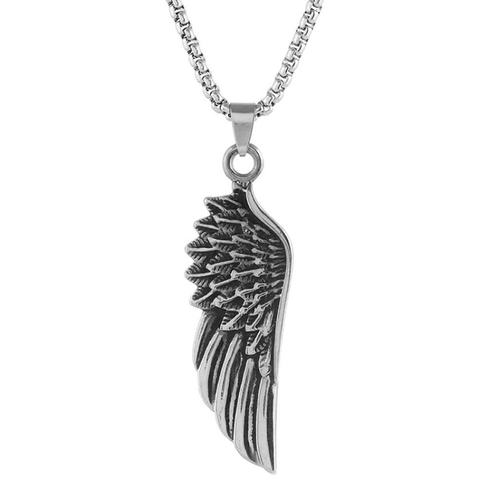 Wholesale Titanium steel eagle punk necklace